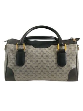 Gucci GG Logo Vintage Handbag Satchel Blue Coastal Preppy Luxury